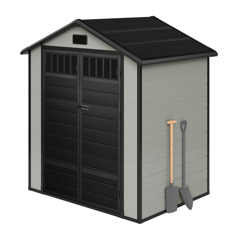 Balconera 6X4.4FT Outdoor Garden Shed, Bluish-Grey