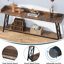 Console industrielle extra longue 70,9 pouces, canapé brun rustique avec structure en métal robuste pour les espaces étroits et une utilisation polyvalente