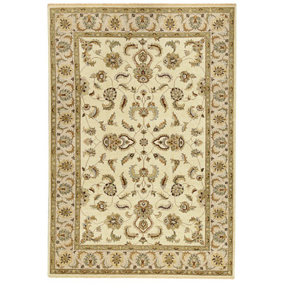 Tapis crème et chameau noué à la main de haute qualité