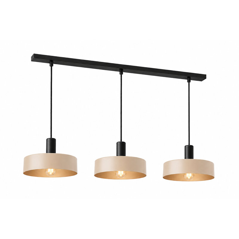 Bhayani 3 - Light Drum Pendant, Beige/Brown, Latte Black