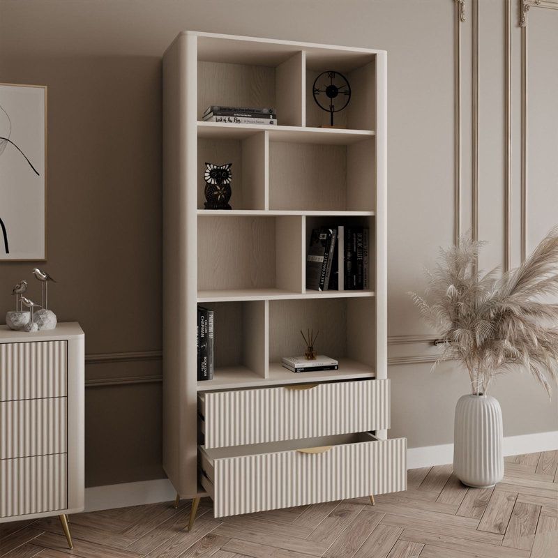 193.8cm H x 88cm W Bookcase, Beige
