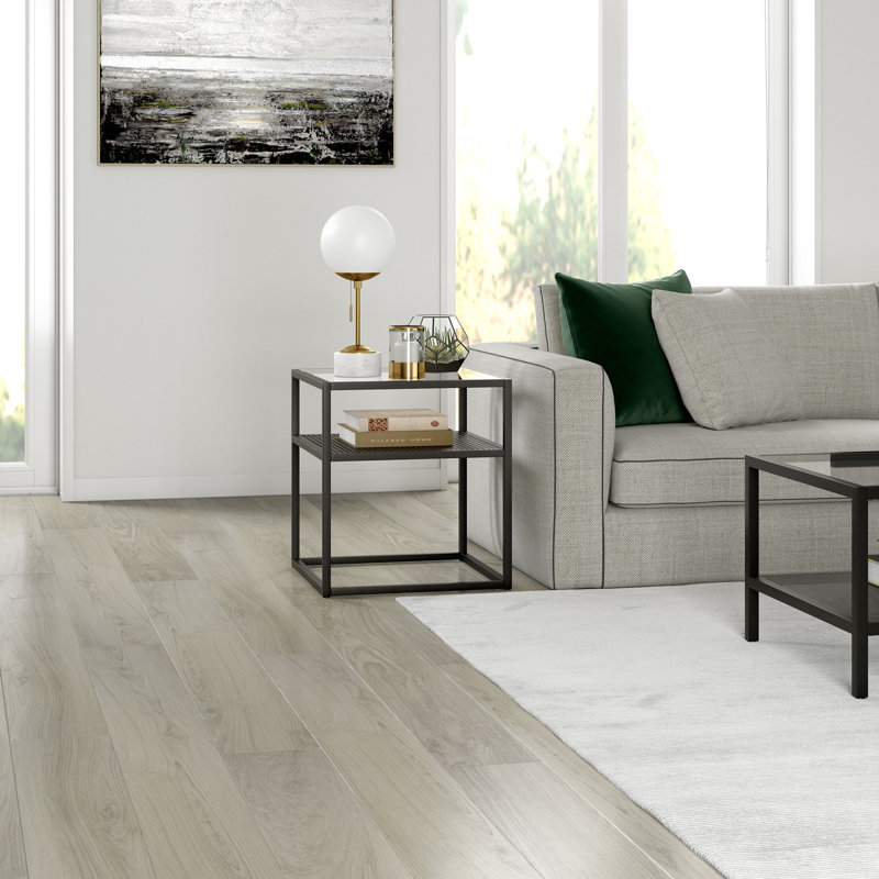 Deimy Glass Top Frame End Table