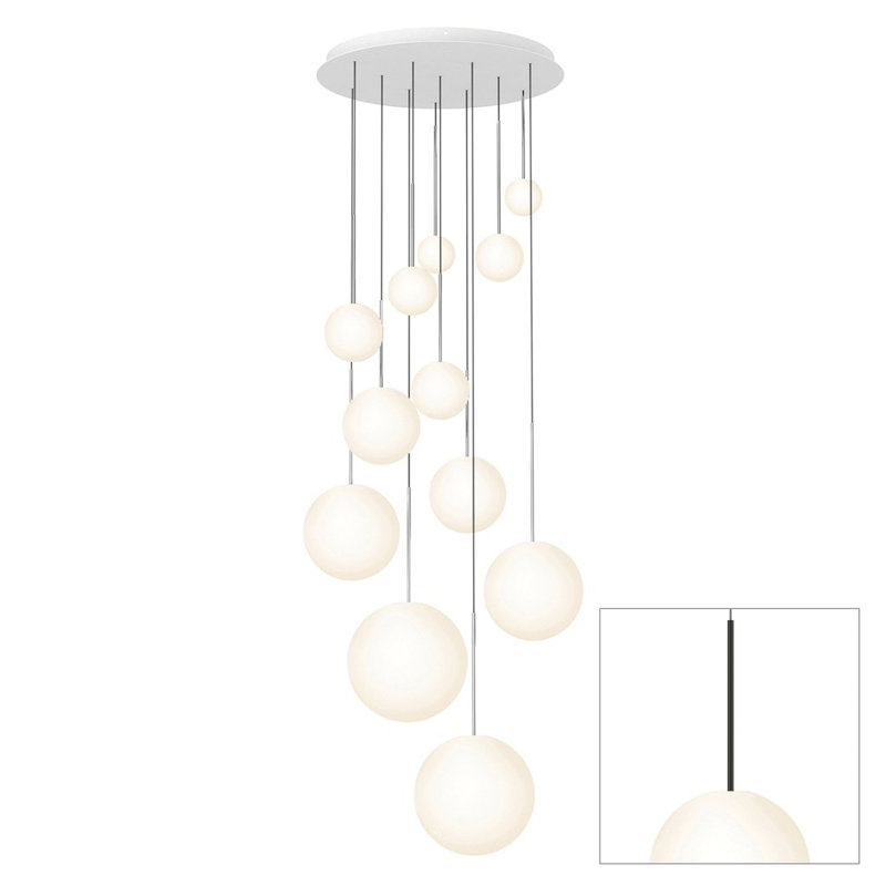 Bola Sphere Pendant Chandelier, Black
