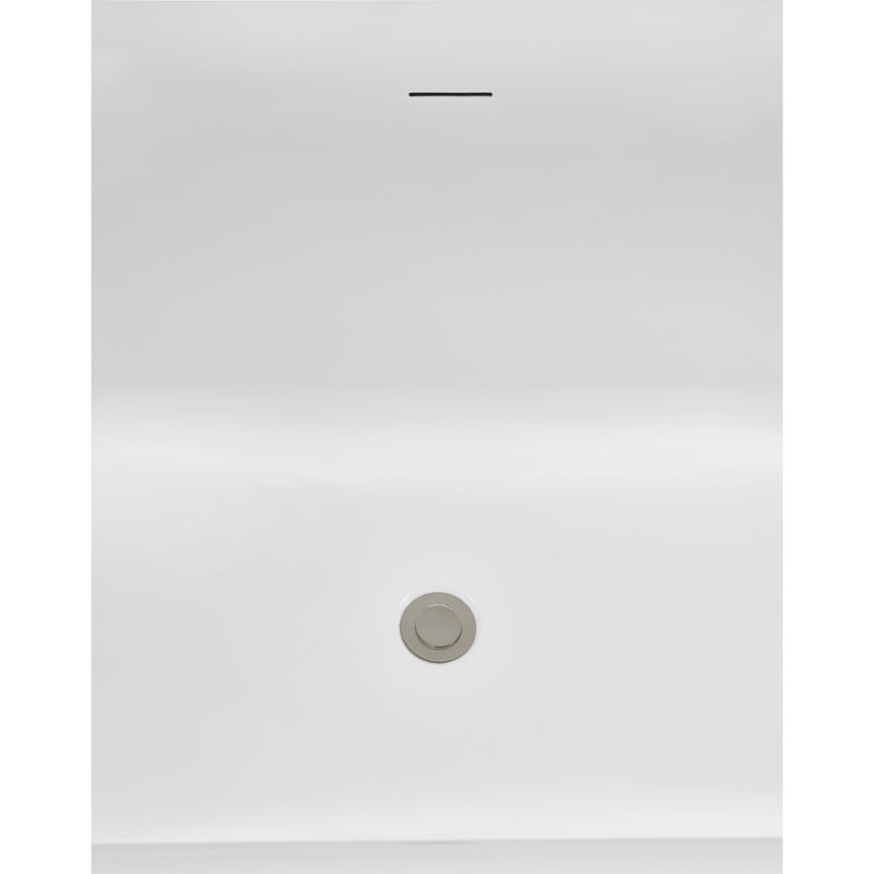Baignoire de trempage autoportante avec plateau 59 "avec drain interne Streamlin, Bronze brossé