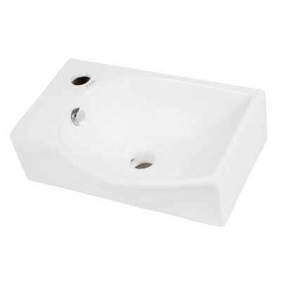 Elanti 11.125'' White Ceramic Rectangular Bathroom Sink