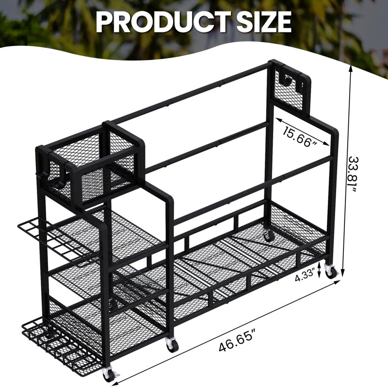 Heavy-Duty Golf Bag Organizer with Lockable Wheels