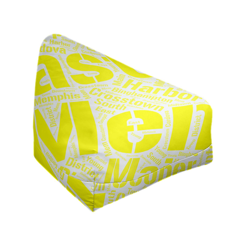 Classic Bean Bag, 42" H x 38" W x 29" D, Yellow Polyester Blend, Memphis