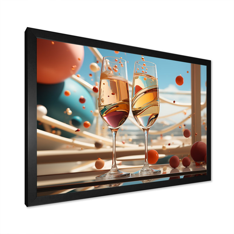 Bulles de rêves sur toile, H 16 po x l 32 po x P 1 po, Cadre simple noir