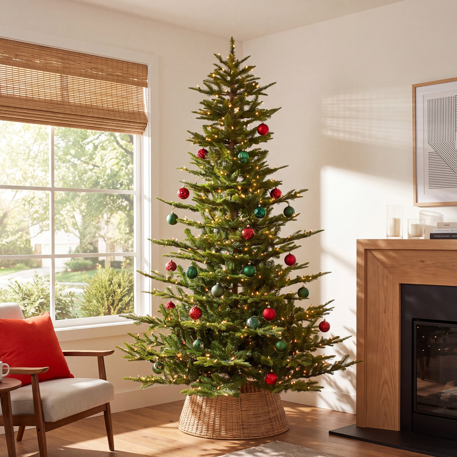 Lighted Artificial Christmas Tree, 6.5' H