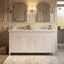 Meuble-lavabo double 60 po avec lavabo en résine 60 po et 3 tiroirs (blanc)