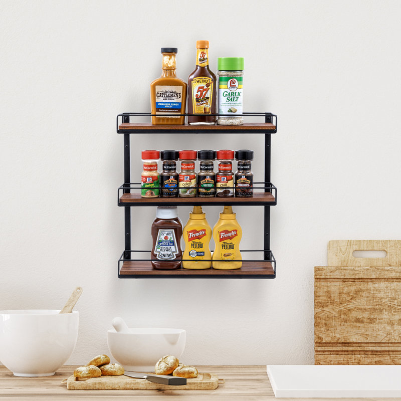 Support à épices mural à 3 niveaux pour le rangement de la cuisine