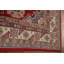 Tapis rouge / brun / bleu en laine noué à la main de conception unique 6 pi 6 po x 10 pi New Age