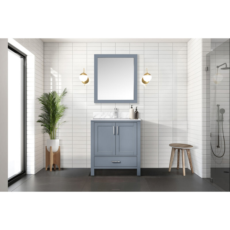 Meuble-lavabo l 30 po x P 22 po et miroir 28 po, Gris foncé