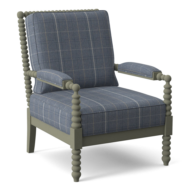 Fauteuil Jamilla Sabrina, Finition pierre grise, Lapis écossais 0126-63