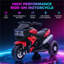 Moto pour tout-petits à finition rouge avec roues à traction élevée, musique, klaxon et phares, L 33,75 x l 16,5 x H 20,5