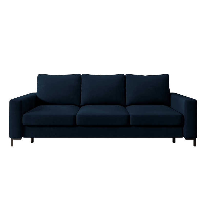 Aleg 3 Seater Velvet Sofa, Dark Blue