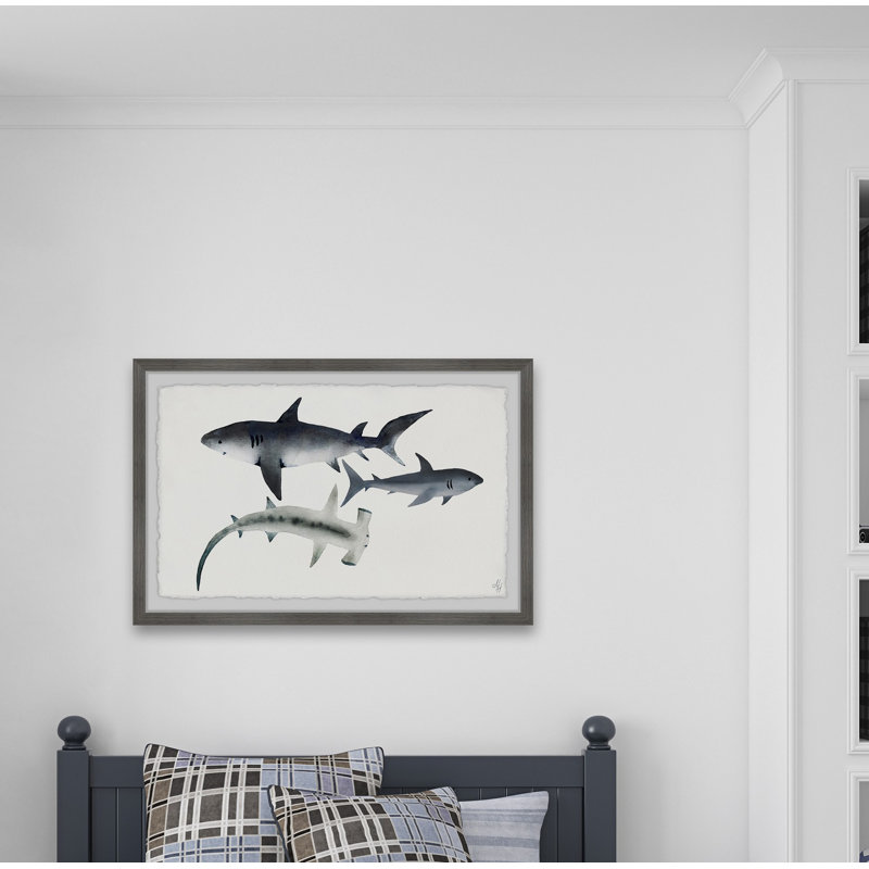 Clauson «Sharks», reproduction encadrée, H 8 po x l 12 po x P 1,5 po