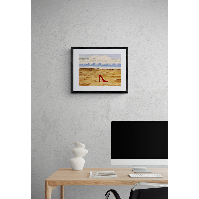 What A Heel Print by Tom Blood, Black Framed Canvas, 24" H x 32" W