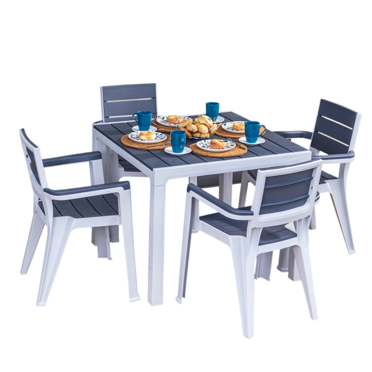 American Tables & Seating ATO2828-214 27 1/2 Square Pearl White Isotop  Outdoor Tabletop