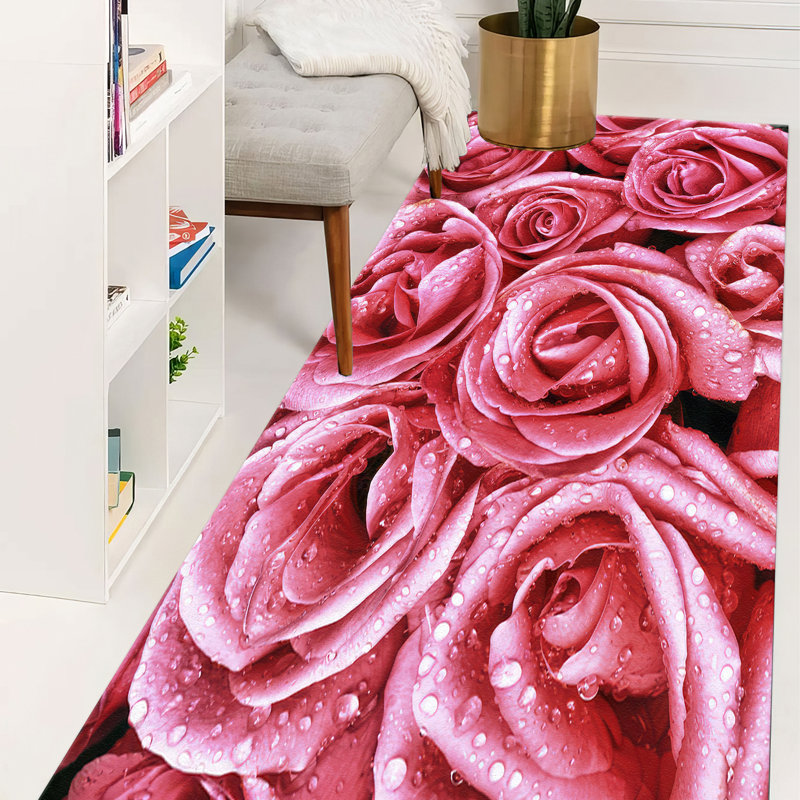 Élégant tapis non tissé à motif floral avec motif floral élégant, idéal pour rehausser les décors intérieurs et donner une touche séduisante à tout espace de vie