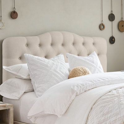 Tufted Upholstered Headboard, Solid Wood Head Board with Wood Legs, Adjustable Height Bed headboard from 34” to 43” Fabric Headboard in Modern Button by Red Barrel Studio