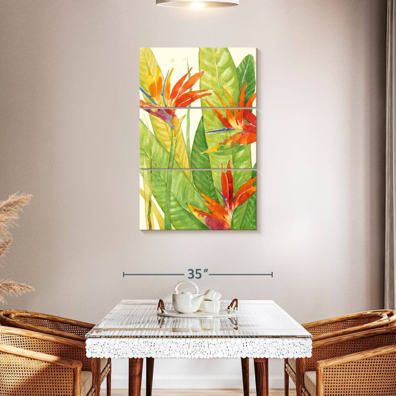 Harnek aquarelle fleurs tropicales I, H 45 po x l 28 po