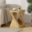 Table d'appoint MGO Twist Shape, texture semblable au bois, couleur naturelle, durable et résistante aux intempéries pour une utilisation intérieure et extérieure-508840871-516293775