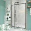 Porte de douche à cadre pivotant en noir mat - largeur 44 à 48 po, hauteur de 71 po, verre trempé de 1/4 po, poignée en acier inoxydable, fermeture magnétique, boîtier de fuite W, H, conception de fuite-124069871
