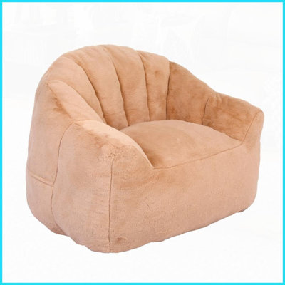 Giant Adult Bean Bag Chair - 41.4"D x 35"W x 30.7"H, Easy-Clean Cover &amp; Pre-Filled High-Density Foam