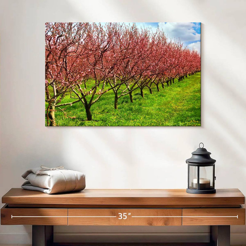 Fleurs de Harnek Peach Orchard, H 16 po x l 24 po