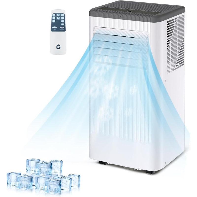 Climatiseur portatif avec fonctions de refroidissement, déshumidificateur et ventilateur, refroidissement permanent de 10 000 BTU, refroidissant jusqu'à 560 pieds carrés Pieds, affichage à DEL, télécommande et ensemble de ventilation de fenêtre inclus