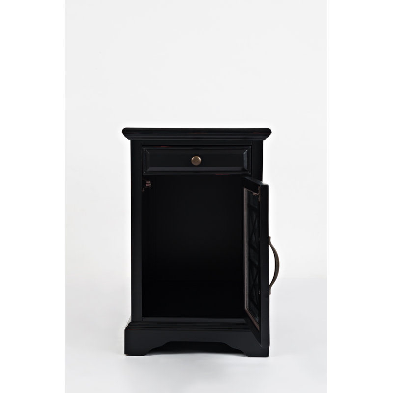 Armoire d'appoint à chargement USB, Noir antique