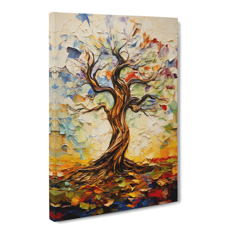 Tree Action Painting - Wrapped Canvas, 50cm H x 35cm W x 3cm D