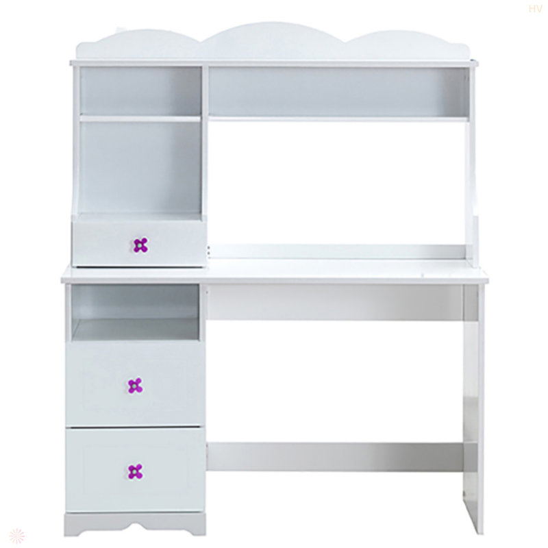 Bureau d'écriture blanc à 2 tiroirs