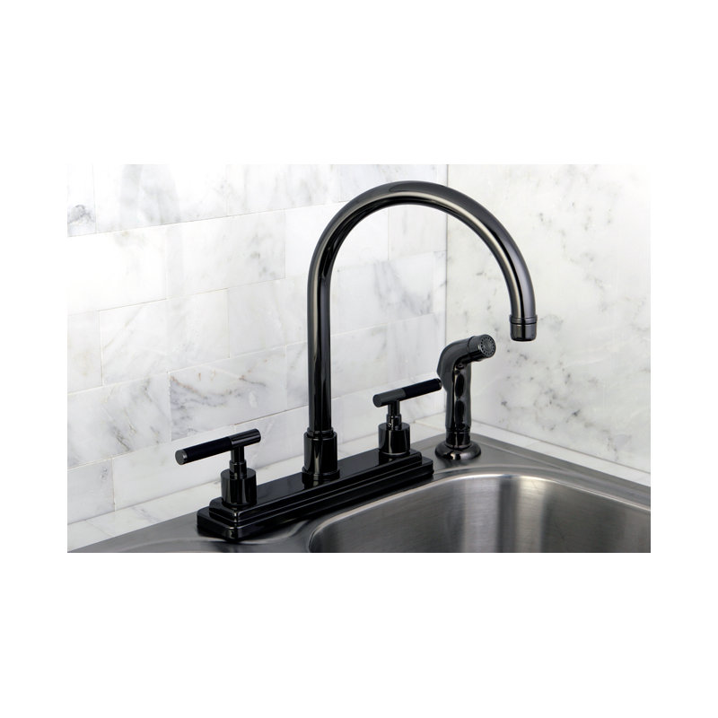 Robinet de cuisine à poignée double avec jet latéral Water Onyx
