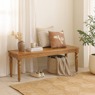 Banc en bois massif 53 po Carvella