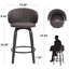 Tabouret de bar et de comptoir pivotant rembourrÃ© de 26 po avec structure en bois-325913602