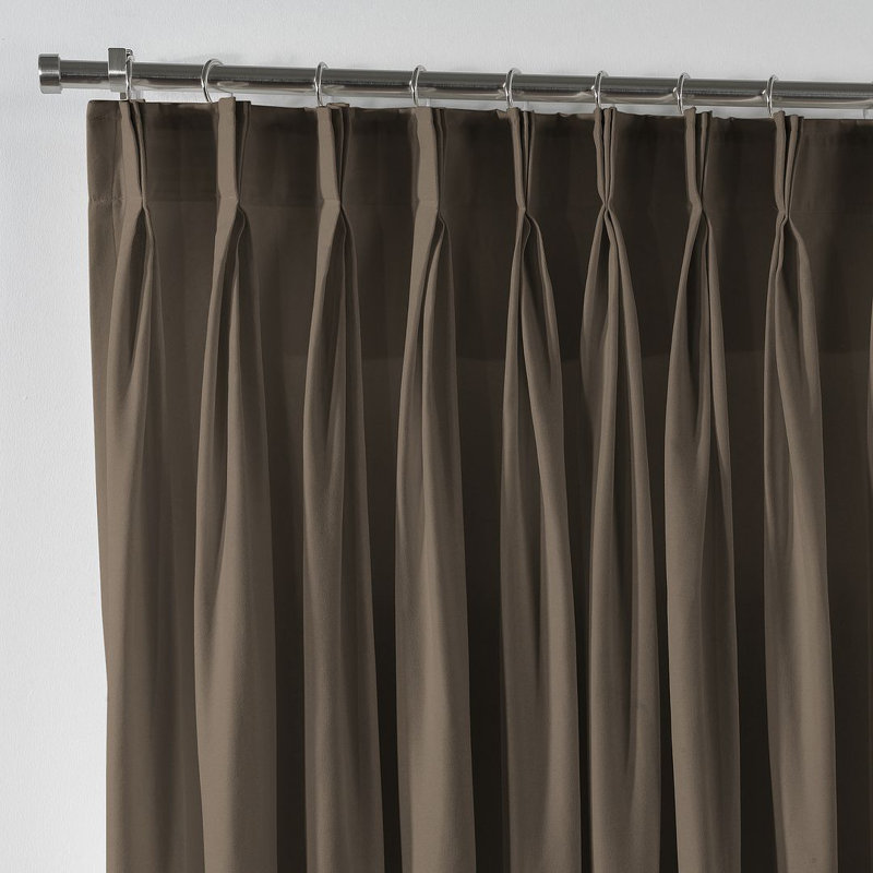 Pinch Pleated Room Darkening Extra Long & Extra Wide Decorative Curtain - Single Panel, Liver, 150cm Width x 425cm Drop