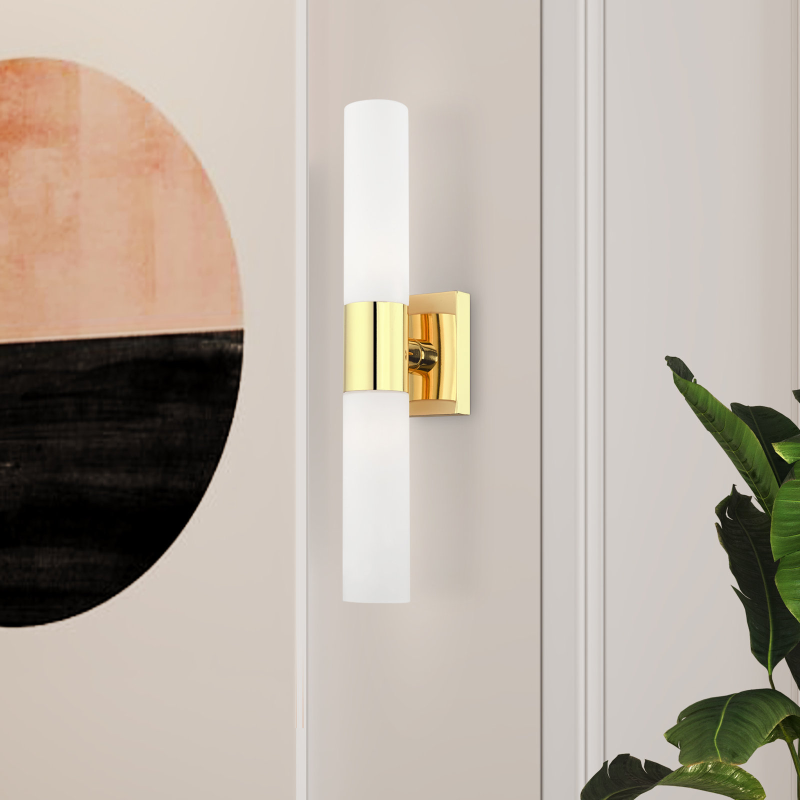 Cailum 2-Light Dimmable Vanity Light, Polished Brass