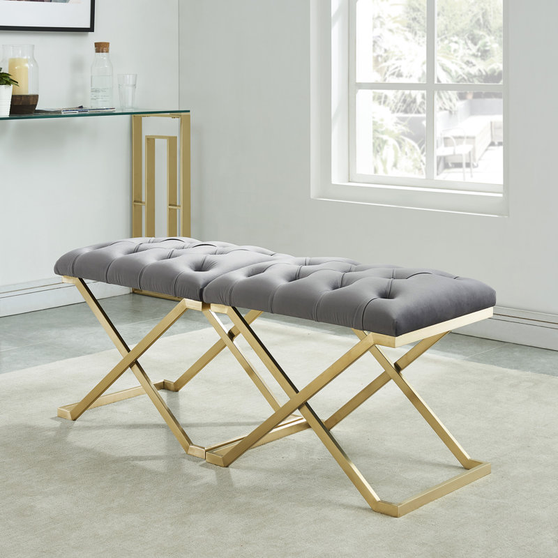 Banc simple Rada gris / or, Grey/Gold