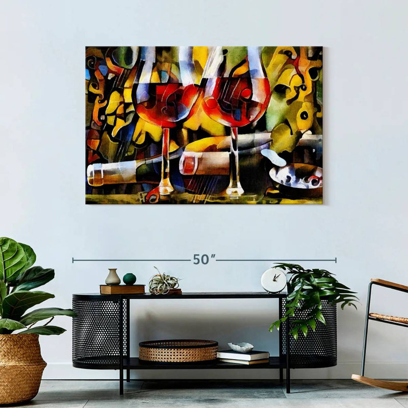Vin sur toile, H 30 po x l 45 po x P 1,25 po