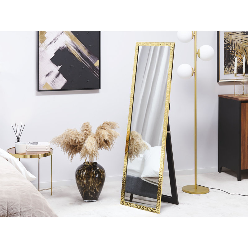 Rankin Flat Floor Mirror, Gold
