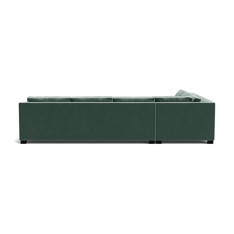 Bras incliné Keaton avec clous sectionnel droit, Nickel brossé, Performance Velvet - Jade, Black