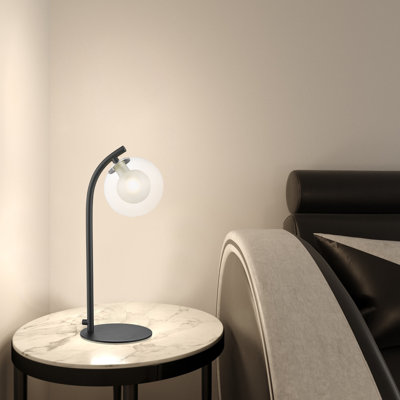 REMY TABLE LAMP CHROME/MBLK