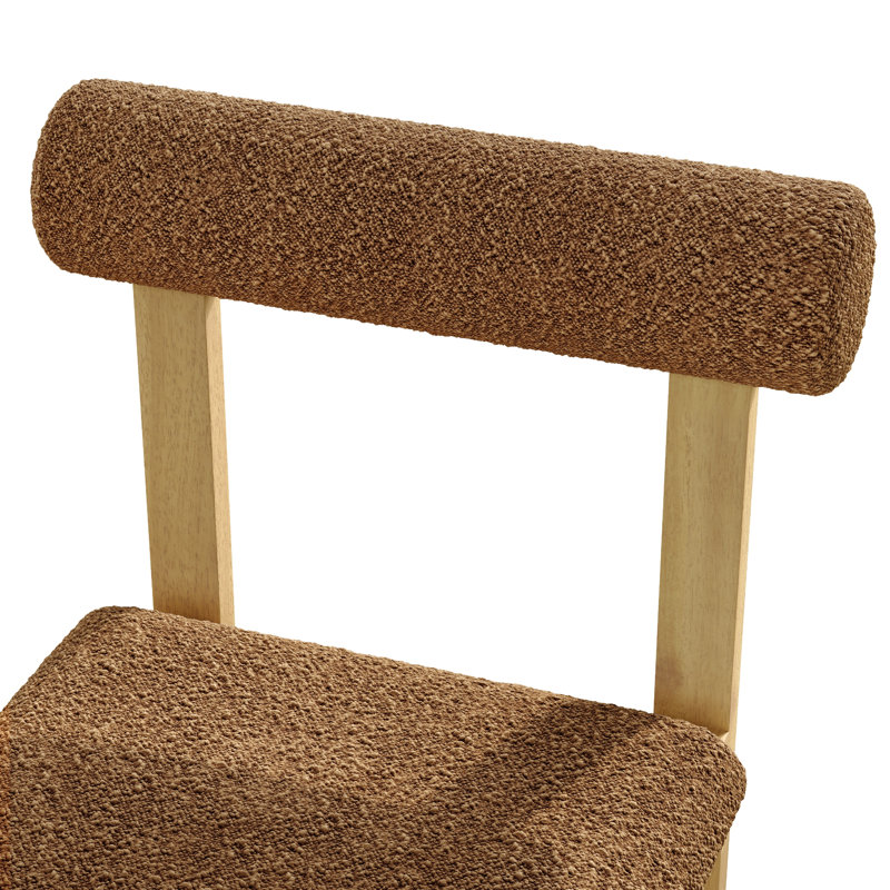 Brayden Upholstered Bar & Counter Stool with Wooden Sled Base, Counter Stool (24.5” Seat Height), Yellow, Orange
