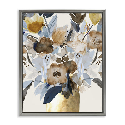 Cadre flottant Expressive Earthy Blossoms, design par Val Rhodes