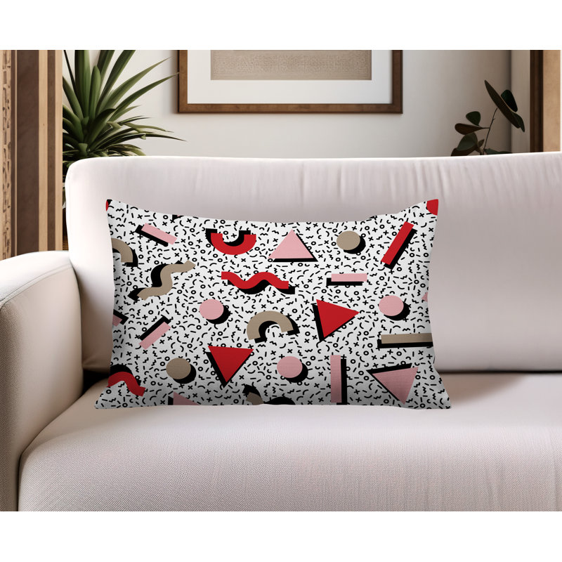 Coussin lombaire réversible intérieur / extérieur Moxo, Rectangle H 14 po x l 20 po, Rouge