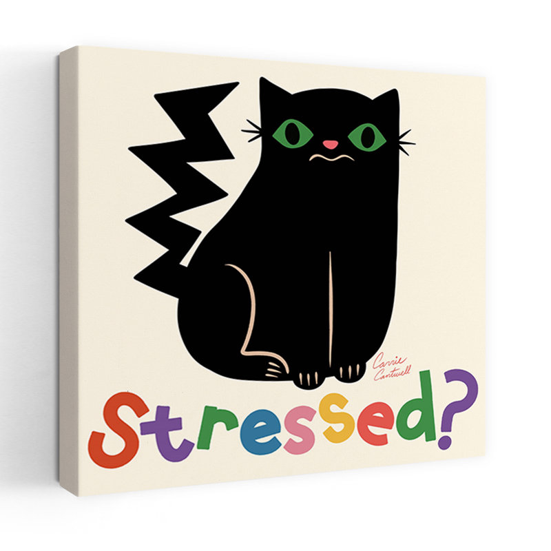 Art contemporain, art contemporain pour chat, H 24 po x l 24 po