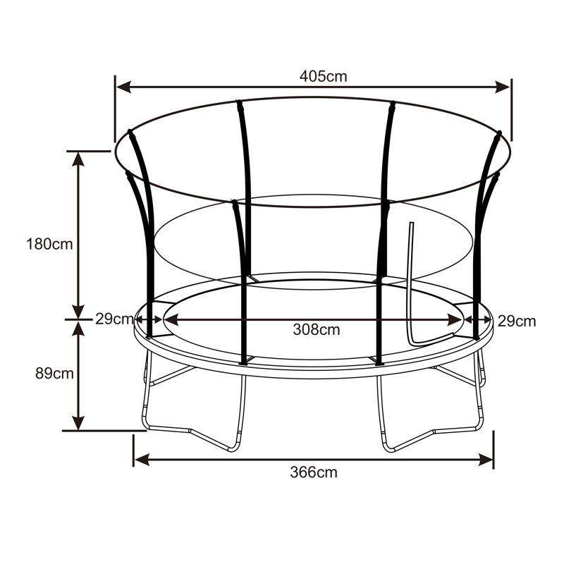 12' Backyard: Above Ground with Safety Enclosure, Green