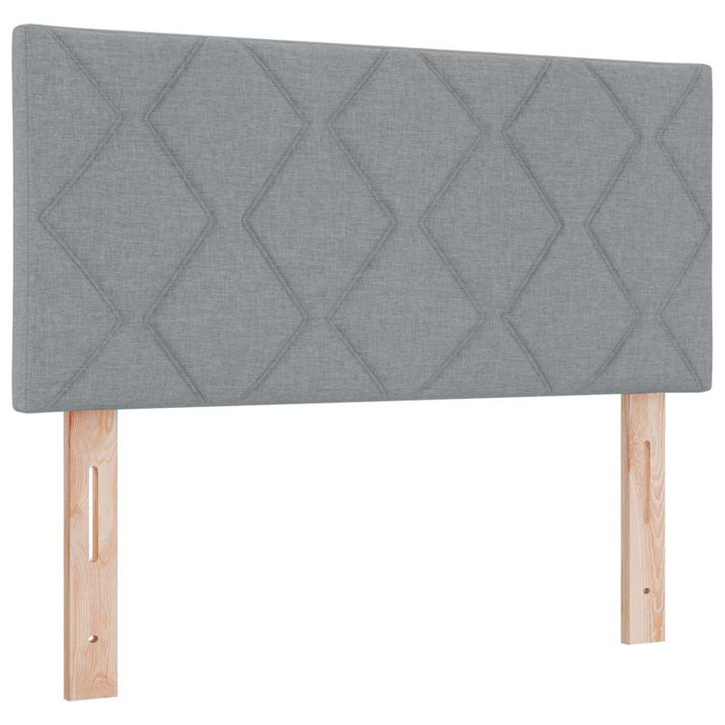  Fabric Headboard Geometric With Headboard 100 Cm Fabric, Single-Short (90 x 160cm), Light Grey